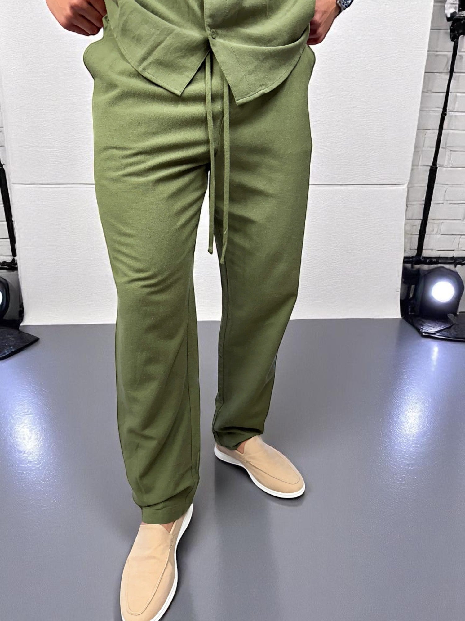 Keten Pantolon - Haki