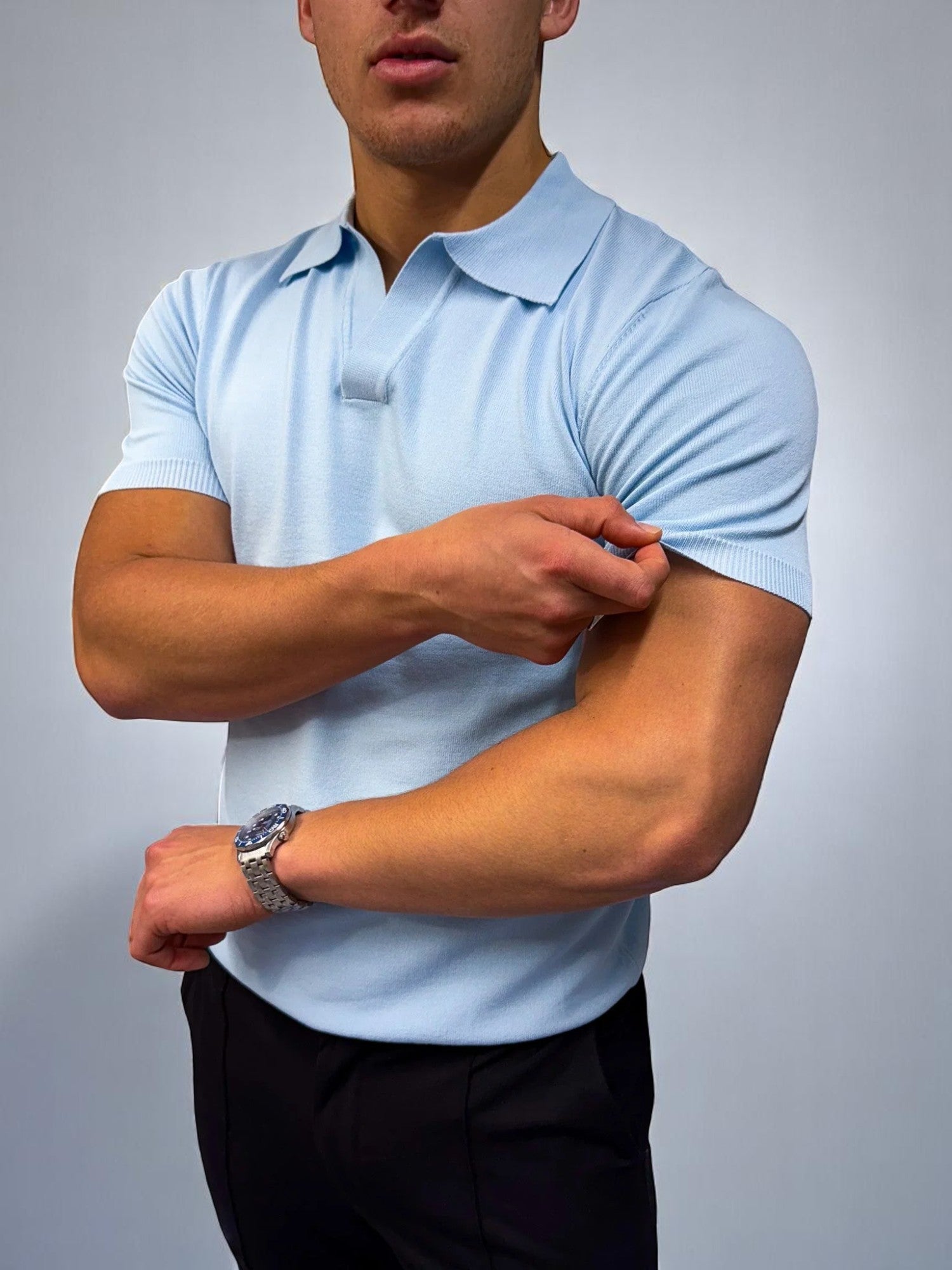 Küba Yaka Polo Tişört - Mavi