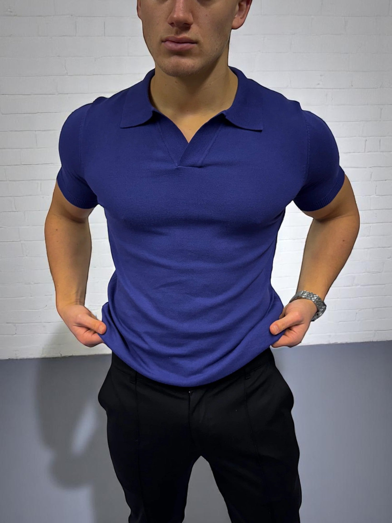 Küba Yaka Polo Tişört - Lacivert
