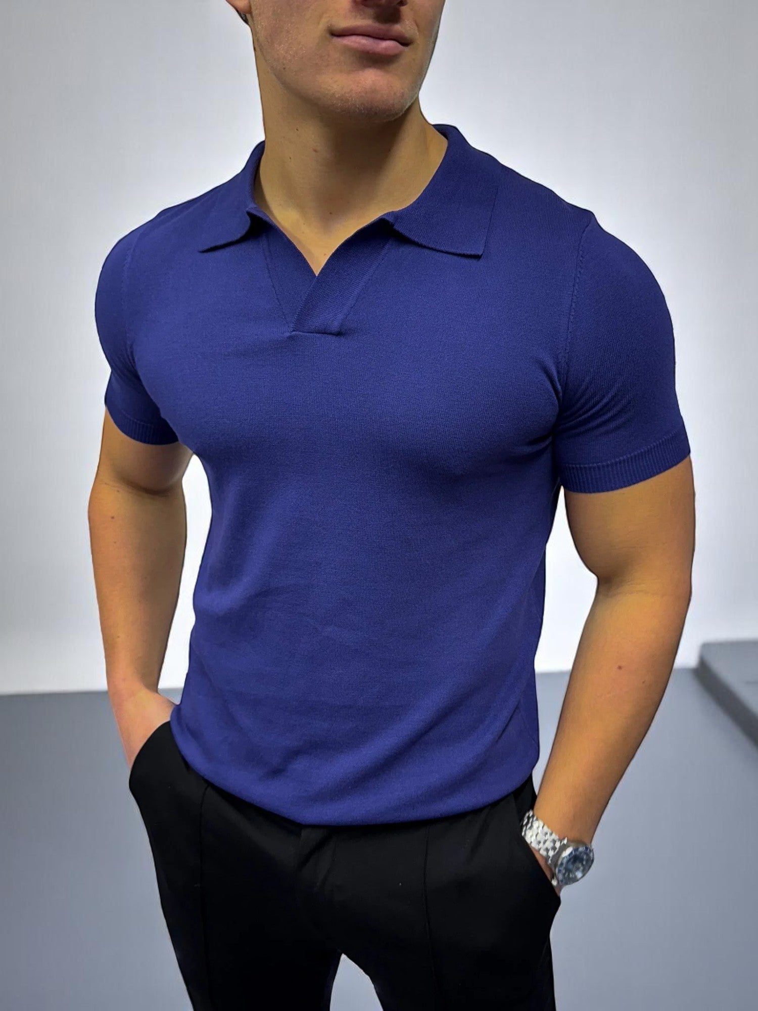 Küba Yaka Polo Tişört - Lacivert