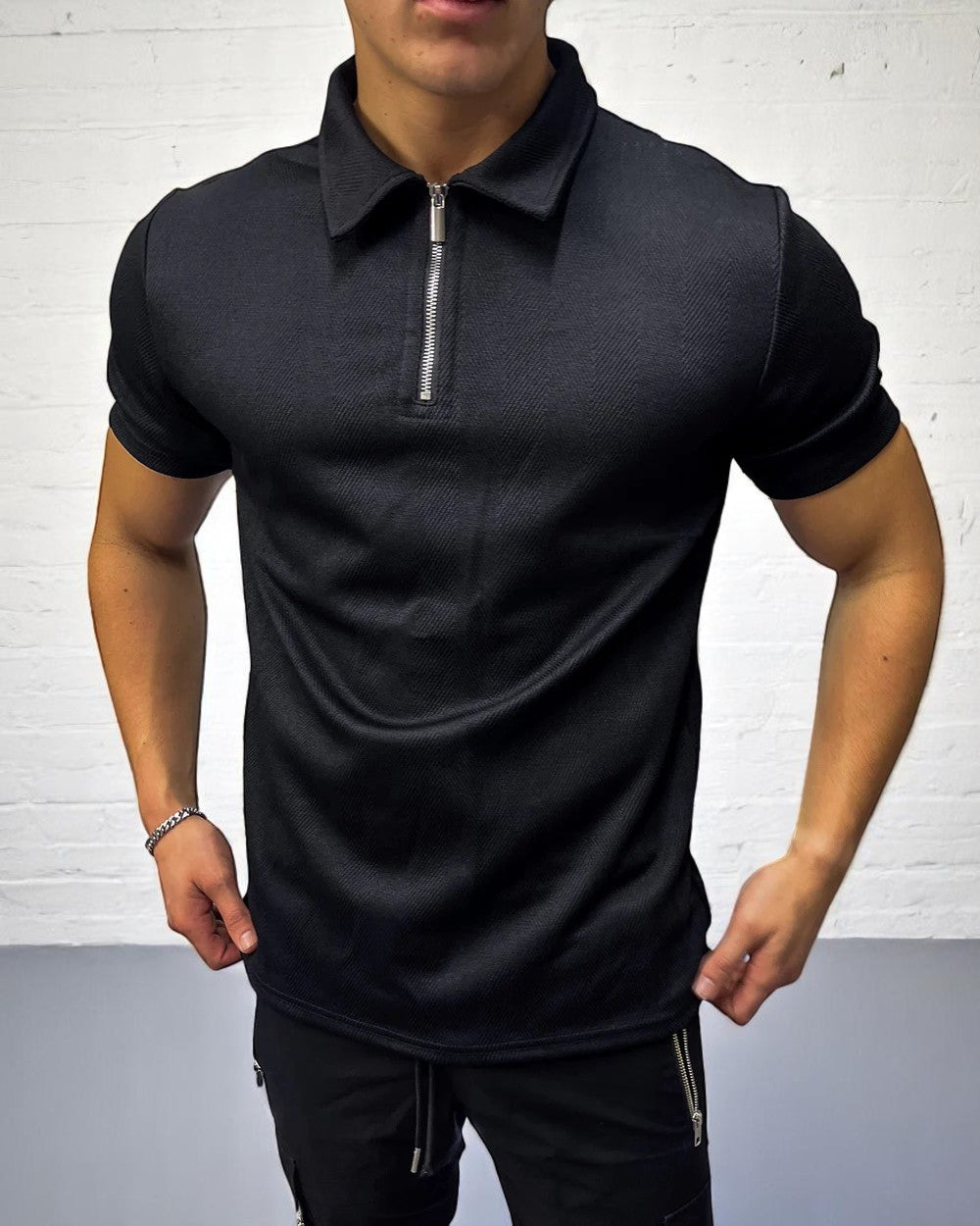 Klasik Polo Tişört - Siyah