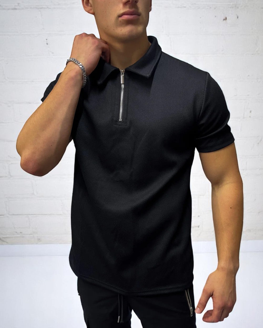 Klasik Polo Tişört - Siyah