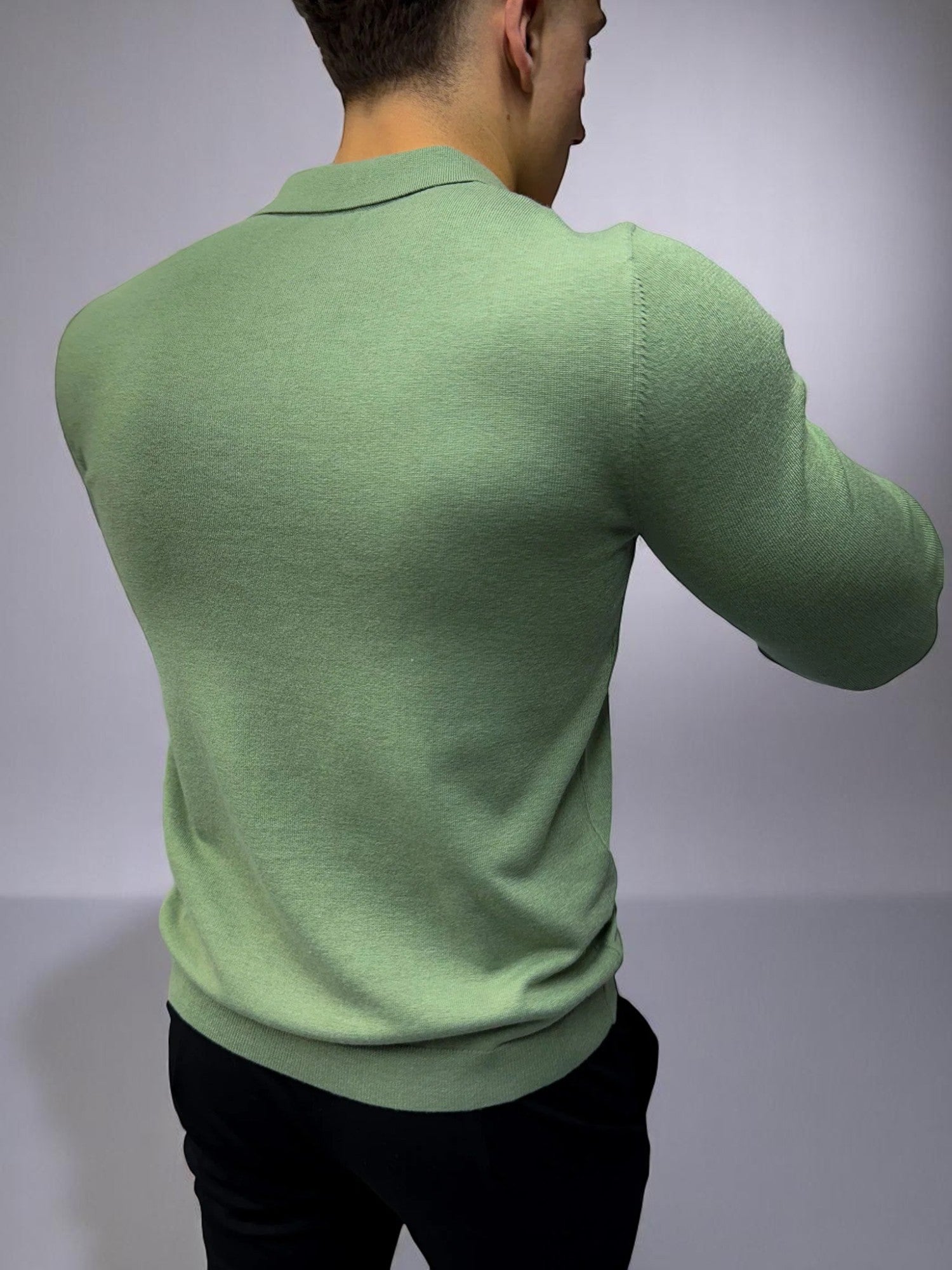 Rockefeller Uzun Kollu Polo Yaka Tişört - Haki