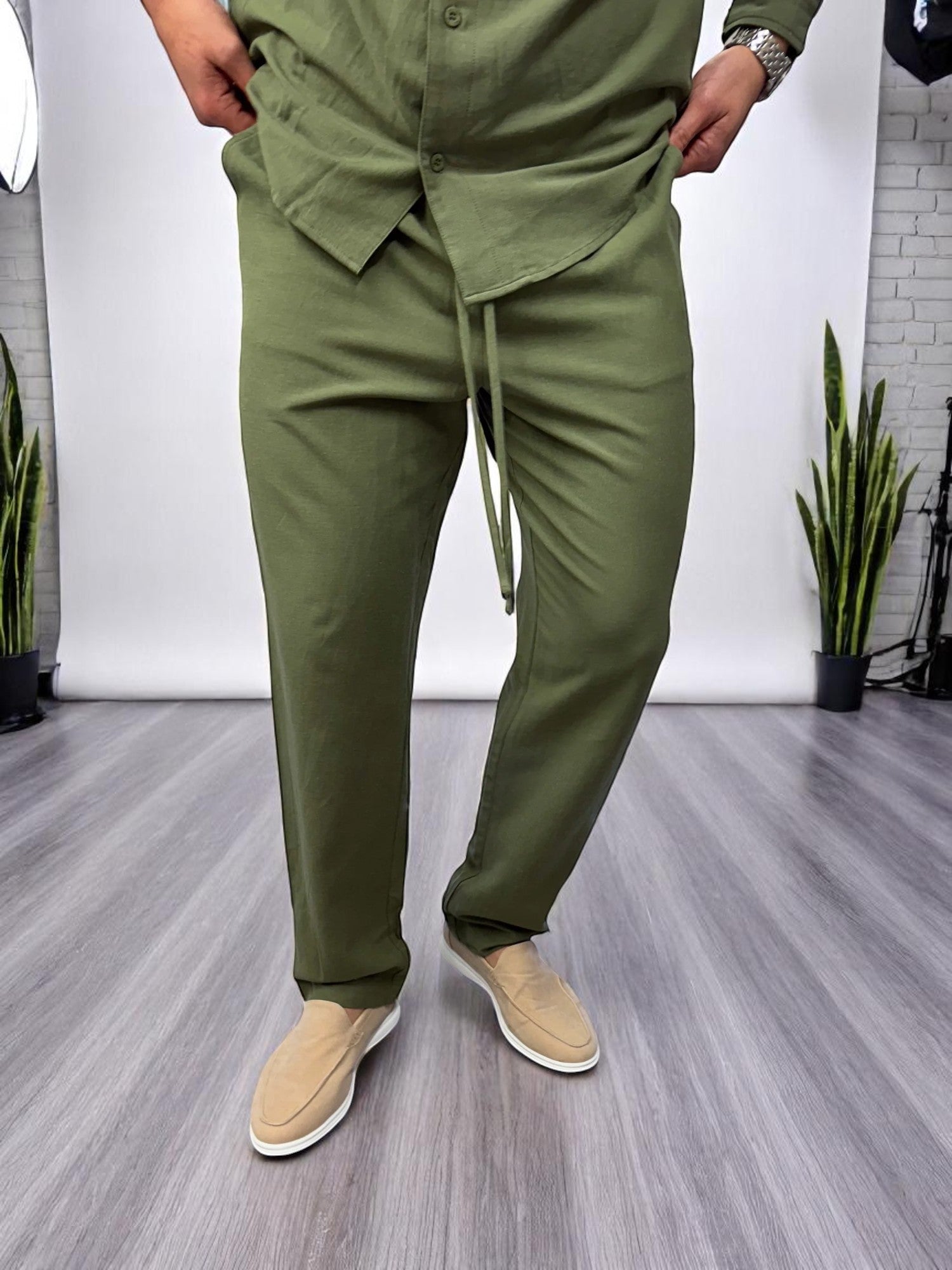 Keten Pantolon - Haki