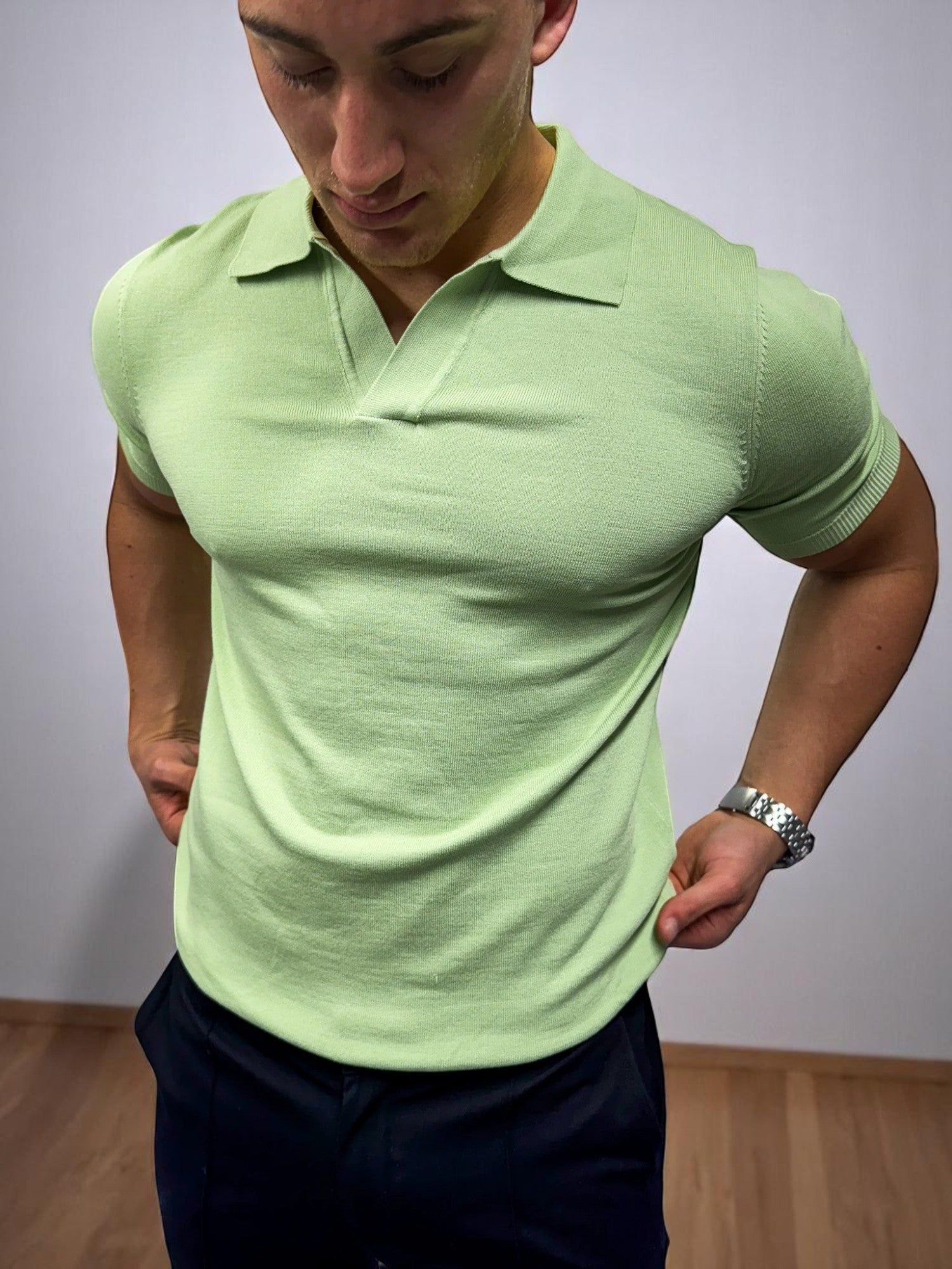 Küba Yaka Polo Tişört - Yeşil