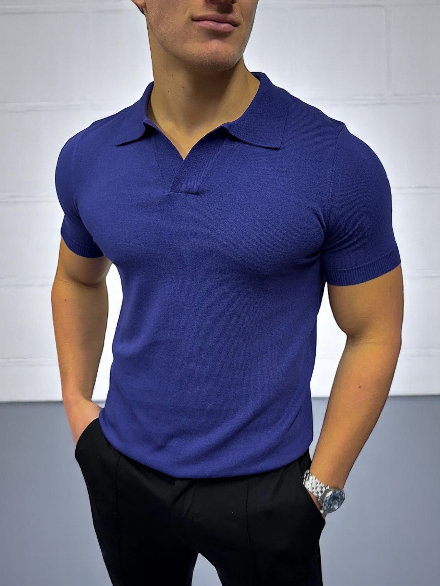 Küba Yaka Polo Tişört - Lacivert